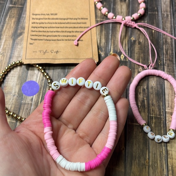 5for$10 Cute Taylor Swift Inspired Swiftie Forever Bracelets 5Pc Bracelet - Picture 2 of 5